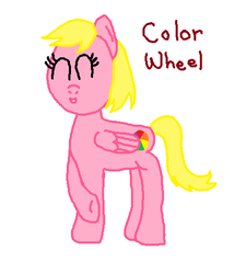 Size: 425x497 | Tagged: safe, artist:nightshadowmlp, oc, oc:color wheel, pegasus, pony, happy, text