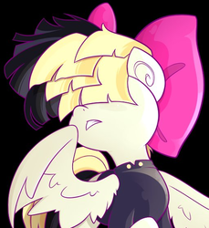 Size: 512x559 | Tagged: safe, artist:midnightpremiere, songbird serenade, pegasus, pony, g4, my little pony: the movie, black background, bow, clothes, female, simple background, solo