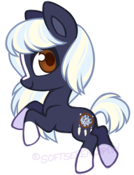 Size: 289x377 | Tagged: safe, artist:softserendipity, oc, oc only, earth pony, pony, ambiguous gender, chibi, simple background, solo, white background