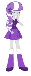 Size: 240x580 | Tagged: safe, artist:kokonaharuka45, twilight velvet, equestria girls, g4, clothes, cute, equestria girls-ified, female, laughing, leg warmers, pleated skirt, shoes, simple background, skirt, solo, velvetbetes, white background