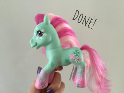 Size: 1024x768 | Tagged: safe, artist:muffinponygirl, minty, pony, g3, female, irl, photo, solo, toy, winter minty