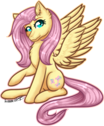 Size: 678x823 | Tagged: safe, artist:sol-kinjou, fluttershy, pony, g4, female, simple background, solo, transparent background