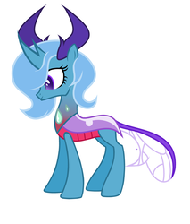 Size: 3264x3840 | Tagged: safe, artist:mlpscartyal, oc, oc only, oc:arlo sweet, changepony, high res, interspecies offspring, offspring, parent:pharynx, parent:trixie, parents:phartrix, simple background, solo, white background