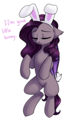 Size: 989x1865 | Tagged: safe, artist:starlyfly, oc, oc only, bat pony, pony, bunny ears, eyes closed, female, mare, simple background, solo, transparent background