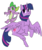 Size: 1750x2100 | Tagged: safe, artist:theluckyblackcatlbc, spike, twilight sparkle, alicorn, dragon, pony, g4, cute, female, male, mare, simple background, smiling, spread wings, transparent background, twiabetes, twilight sparkle (alicorn), wings