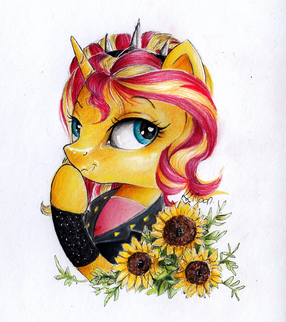 Safe Artist Lailyren Sunset Shimmer Pony Unicorn Alternate Hairstyle Bust