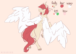 Size: 1024x731 | Tagged: safe, artist:missdids, oc, oc only, pegasus, pony, bow, butt, colored wings, horseshoes, plot, solo, spread wings, unshorn fetlocks, wings