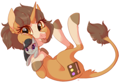 Size: 680x473 | Tagged: safe, artist:qatsby, octavia melody, oc, oc only, pony, g4, :p, cute, leonine tail, plushie, silly, simple background, solo, tongue out, transparent background