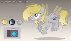 Size: 1024x588 | Tagged: safe, artist:sleppchocolatemlp, oc, oc only, oc:caly, pony, offspring, parent:derpy hooves, parent:doctor whooves, parents:doctorderpy, solo