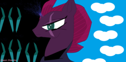 Size: 7024x3476 | Tagged: safe, artist:queenshnookie, tempest shadow, pony, g4, my little pony: the movie, eye scar, female, horn, scar, scar on the wrong side, solo, sparking horn