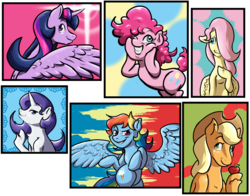 Size: 1200x942 | Tagged: safe, artist:lordfunkyfist, applejack, fluttershy, pinkie pie, rainbow dash, rarity, twilight sparkle, alicorn, pony, g4, mane six, twilight sparkle (alicorn), unshorn fetlocks