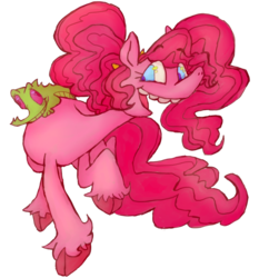 Size: 1470x1517 | Tagged: safe, alternate version, artist:metallicmadness, gummy, pinkie pie, g4, looking at each other, pigtails, simple background, transparent background