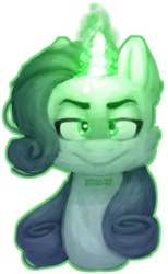 Size: 1024x1665 | Tagged: safe, artist:saminamina, rarity, pony, g4, inspiration manifestation, bust, female, glowing horn, horn, inspirarity, possessed, simple background, solo, transparent background