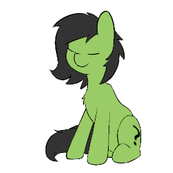Size: 500x500 | Tagged: safe, artist:senaelik, oc, oc only, oc:filly anon, earth pony, pony, animated, eyes closed, female, filly, foal, frame by frame, gif, headbob, party soft, simple background, sitting, smiling, solo, white background