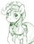 Size: 960x1280 | Tagged: safe, artist:30clock, applejack, earth pony, pony, g4, cowboy hat, female, hat, looking at you, mare, monochrome, simple background, sketch, solo, white background