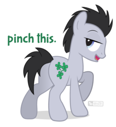 Size: 660x720 | Tagged: safe, artist:dm29, lucky clover, earth pony, pony, g4, butt, holiday, male, plot, saint patrick's day, simple background, solo, stallion, transparent background