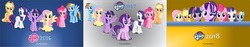 Size: 3606x677 | Tagged: safe, applejack, fluttershy, pinkie pie, rainbow dash, rarity, starlight glimmer, twilight sparkle, alicorn, pony, g4, logo, twilight sparkle (alicorn)