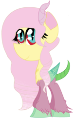 Size: 1232x2000 | Tagged: safe, artist:butterflyyt, oc, oc only, oc:patience, hybrid, interspecies offspring, offspring, parent:discord, parent:fluttershy, parents:discoshy, solo