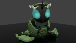 Size: 3840x2160 | Tagged: safe, artist:evan555alpha, derpibooru exclusive, changeling, changeling larva, 3d, big eyes, blender, blender cycles, cute, cycles render, egg, fangs, fluids, hatching, hatchling, high res, larva, open mouth, reflection