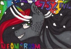 Size: 1149x796 | Tagged: safe, artist:nekomellow, oc, oc only, oc:princess neon boom, alicorn, original species, pony, alicorn oc, neon pony, solo