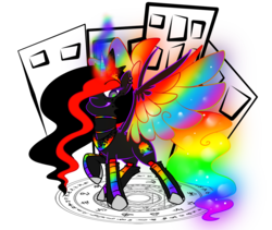 Size: 1200x1011 | Tagged: safe, artist:pheebadohdoh, oc, oc only, oc:princess neon boom, alicorn, original species, pony, alicorn oc, converse, neon pony, rainbow hair, raised hoof, shoes, simple background, solo, transparent background
