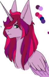 Size: 1228x1901 | Tagged: safe, artist:purplellamaswag, oc, oc only, oc:dusk shine, alicorn, pony, g4, my little pony: the movie, alicorn oc, magical lesbian spawn, offspring, parent:tempest shadow, parent:twilight sparkle, parents:tempestlight, solo