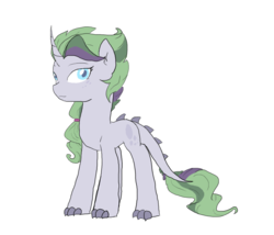 Size: 761x652 | Tagged: safe, artist:alawdulac, oc, oc only, oc:gypsy rose, dracony, hybrid, interspecies offspring, offspring, parent:rarity, parent:spike, parents:sparity, solo