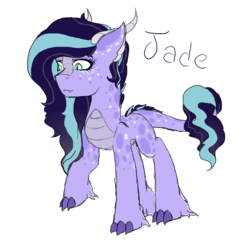 Size: 698x669 | Tagged: safe, artist:alawdulac, oc, oc only, oc:jade amethyst, dracony, hybrid, interspecies offspring, offspring, parent:rarity, parent:spike, parents:sparity, solo