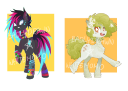 Size: 700x495 | Tagged: safe, artist:starrypon, oc, duo, scene kid, simple background, transparent background