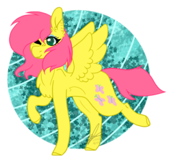 Size: 840x810 | Tagged: safe, artist:mike-cleo, fluttershy, pony, g4, alternate hairstyle, female, one eye closed, solo, wink