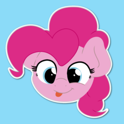 Size: 1000x1000 | Tagged: safe, artist:ljdamz1119, pinkie pie, earth pony, pony, g4, :p, blue background, cute, diapinkes, female, head, ponk, silly, simple background, solo, tongue out
