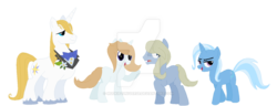 Size: 1024x394 | Tagged: safe, artist:mudkipzuniverse, prince blueblood, trixie, g4, family, female, male, next generation, offspring, parent:prince blueblood, parent:trixie, parents:bluetrix, ship:bluetrix, shipping, simple background, straight, transparent background, watermark