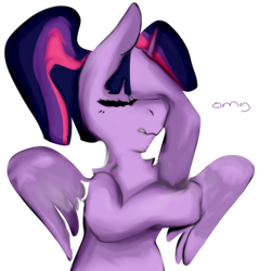 Size: 1000x1000 | Tagged: safe, twilight sparkle, alicorn, pony, g4, badly drawn, cute, dissapointed twilight, facehoof, omg, painted, sigh, simple background, transparent background, twilight sparkle (alicorn)