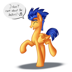 Size: 2219x2219 | Tagged: safe, artist:nightpaint12, flash sentry, pegasus, pony, g4, high res, male, simple background, singing, smiling, solo, speech bubble, transparent background, vector