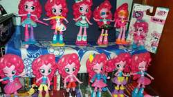Size: 1280x720 | Tagged: safe, pinkie pie, equestria girls, g4, doll, equestria girls minis, female, irl, multeity, photo, too much pink energy is dangerous, toy