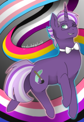 Size: 713x1033 | Tagged: safe, artist:lostumbreon, oc, oc only, pony, asexual, asexual pride flag, genderfluid, genderfluid pride flag, lgbt, pansexual, pansexual pride flag, pride, rainbow (song), solo, transgender, transgender pride flag