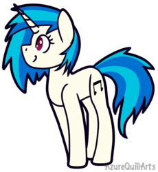 Size: 1447x1572 | Tagged: safe, artist:azure-quill, dj pon-3, vinyl scratch, pony, g4, female, simple background, solo, transparent background