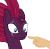 Size: 1500x1469 | Tagged: safe, artist:grypher, derpibooru exclusive, tempest shadow, human, pony, unicorn, g4, my little pony: the movie, animated, boop, broken horn, bust, cute, eye scar, female, gif, good end, hand, horn, how, mare, offscreen character, pop, scar, simple background, solo focus, sweet dreams fuel, tempest gets her horn back, tempest now has a true horn, tempestbetes, wat