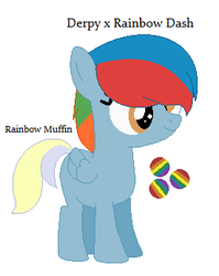 Size: 276x346 | Tagged: safe, artist:icannotdolifeanymore, oc, oc only, oc:rainbow muffin, magical lesbian spawn, offspring, parent:derpy hooves, parent:rainbow dash, parents:derpydash, solo