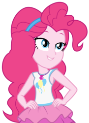 Size: 2041x2822 | Tagged: safe, artist:sketchmcreations, pinkie pie, constructive criticism, constructive criticism: pinkie pie, equestria girls, g4, my little pony equestria girls: better together, my little pony equestria girls: choose your own ending, clothes, female, geode of sugar bombs, hand on hip, high res, lidded eyes, magical geodes, rah rah skirt, simple background, skirt, smiling, solo, the microphone girl, transparent background, vector