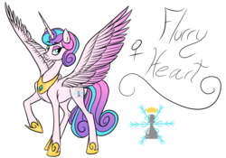Size: 1024x717 | Tagged: safe, artist:pampoke, princess flurry heart, g4, colored wings, colored wingtips, cutie mark, female, jewelry, older, older flurry heart, princess shoes, raised hoof, regalia, simple background, solo, spread wings, transparent background, wings