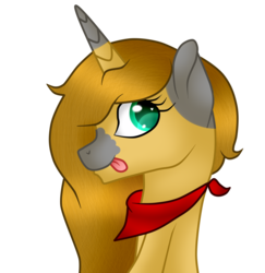 Size: 1728x1780 | Tagged: safe, artist:cindystarlight, oc, oc only, oc:grey paw, pony, unicorn, bust, female, mare, portrait, simple background, solo, tongue out, transparent background