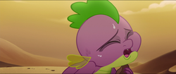 Size: 1920x808 | Tagged: safe, screencap, spike, g4, my little pony: the movie, bone dry desert, desert, faic, rock