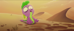 Size: 1920x808 | Tagged: safe, screencap, spike, g4, my little pony: the movie, bone dry desert, desert, faic