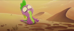 Size: 1920x808 | Tagged: safe, screencap, spike, g4, my little pony: the movie, bone dry desert, desert, faic