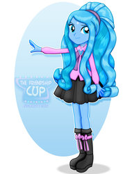 Size: 1600x2263 | Tagged: safe, artist:jucamovi1992, oc, oc only, oc:piscis, equestria girls, g4, boots, clothes, cute, female, pleated skirt, ponytail, shoes, skirt, smiling, solo