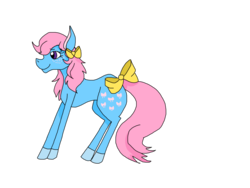 Size: 1024x768 | Tagged: safe, artist:madmaxed, bow tie (g1), earth pony, pony, g1, bow, colored hooves, female, hair bow, simple background, solo, tail bow, transparent background