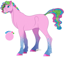 Size: 1010x911 | Tagged: safe, artist:bijutsuyoukai, oc, oc only, earth pony, pony, beard, colored hooves, facial hair, magical lesbian spawn, male, offspring, parent:pinkie pie, parent:rainbow dash, parents:pinkiedash, simple background, small head, solo, stallion, transparent background