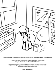 Size: 500x646 | Tagged: safe, artist:erthilo, octavia melody, earth pony, pony, ask octavia, g4, ask, female, monochrome, solo