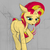 Size: 600x600 | Tagged: safe, artist:styroponyworks, sunset shimmer, pony, unicorn, g4, female, solo, wip